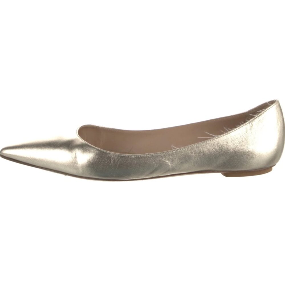Gold Stuart Weitzman leather ballet flats